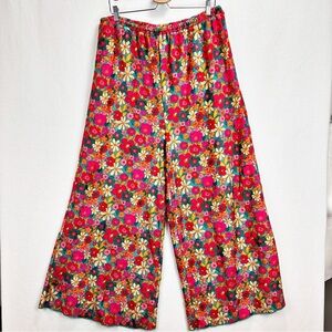 NATURAL LIFE Floral Wide Leg Pants Fleece Lined